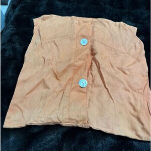 Pottery Barn "Orange Linen w/Mother of Pearl Buttons" 18" Pillow Cover